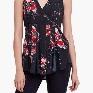 Free People Back to the Basics Floral Black Tunic